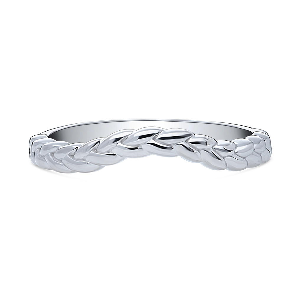 Woven Curved Band in Sterling Silver