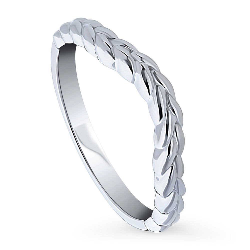 Woven Curved Band in Sterling Silver