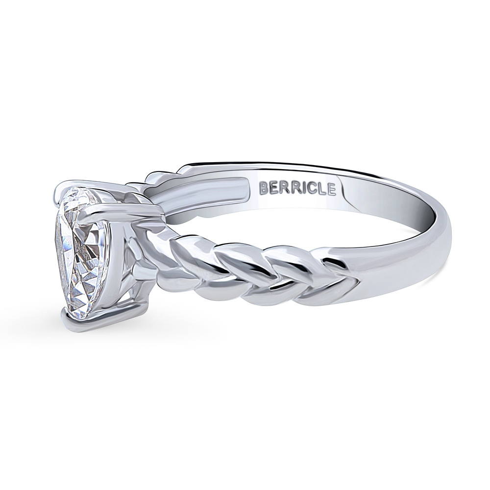 Woven Solitaire 1ct CZ Ring in Sterling Silver