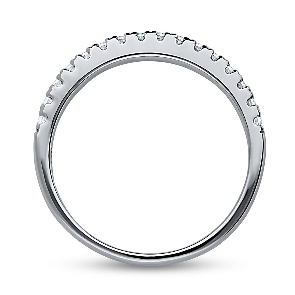 Alternate view of CZ Half Eternity Ring in Sterling Silver, 8 of 9