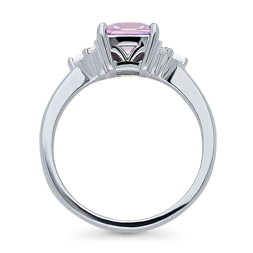 Alternate view of Solitaire Purple Princess CZ Ring in Sterling Silver 1.2ct, 7 of 7