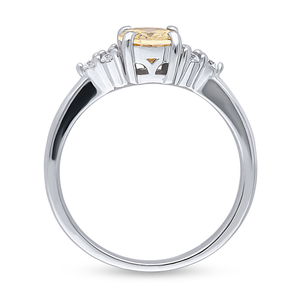 Solitaire 1.2ct Yellow Oval CZ Ring in Sterling Silver