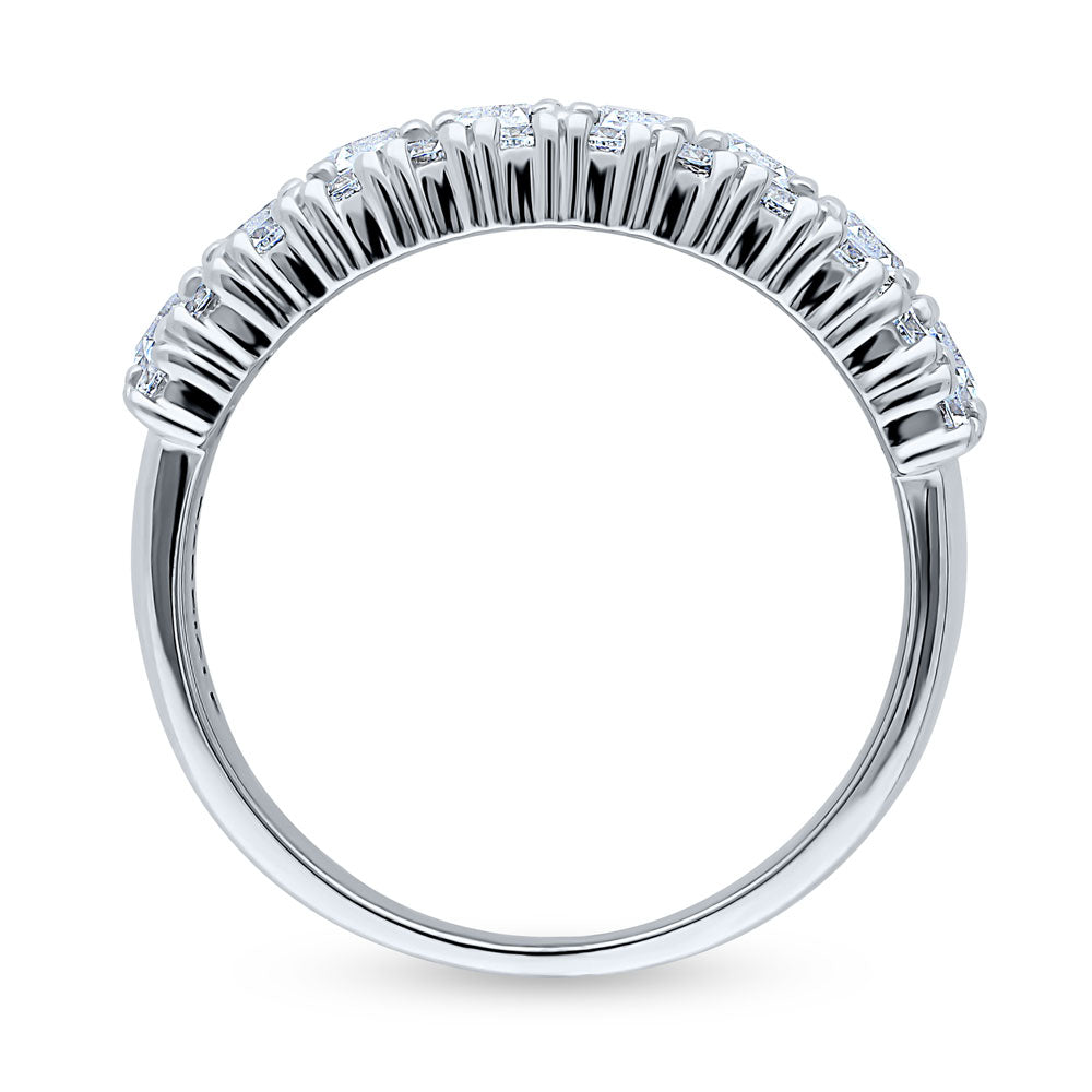 Art Deco CZ Half Eternity Ring in Sterling Silver