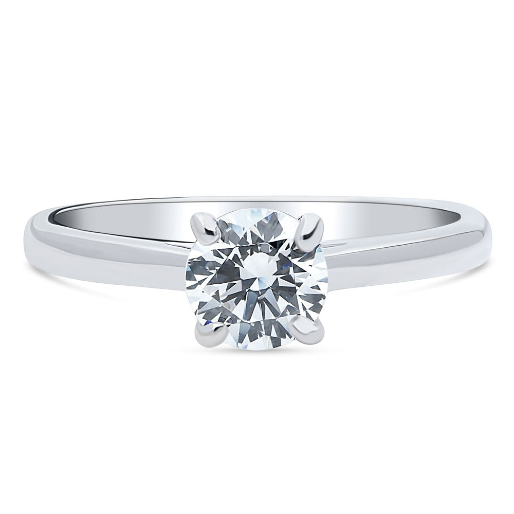 Solitaire 0.8ct Round CZ Ring in Sterling Silver