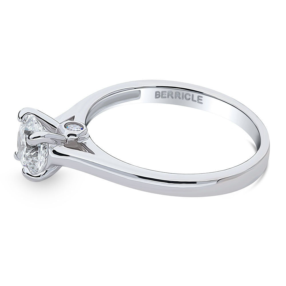 Solitaire 0.8ct Round CZ Ring in Sterling Silver