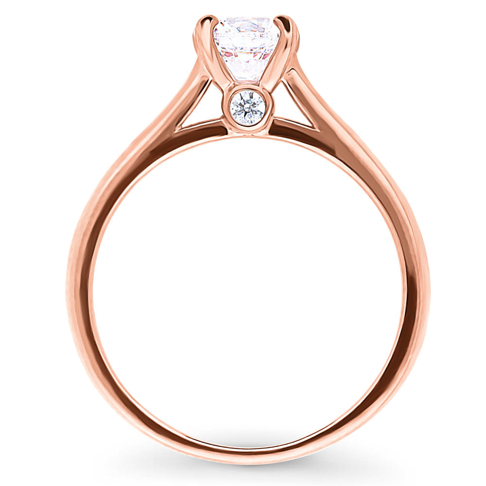 Solitaire 0.8ct CZ Ring in Rose Gold Plated Sterling Silver