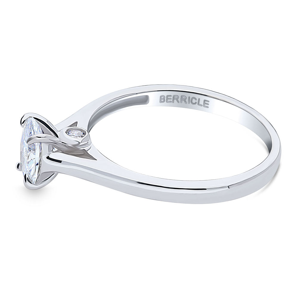 Solitaire 0.7ct Oval CZ Ring in Sterling Silver