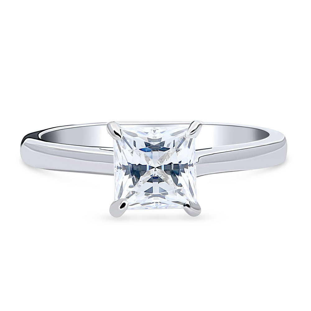 Solitaire 1.2ct Princess CZ Ring in Sterling Silver