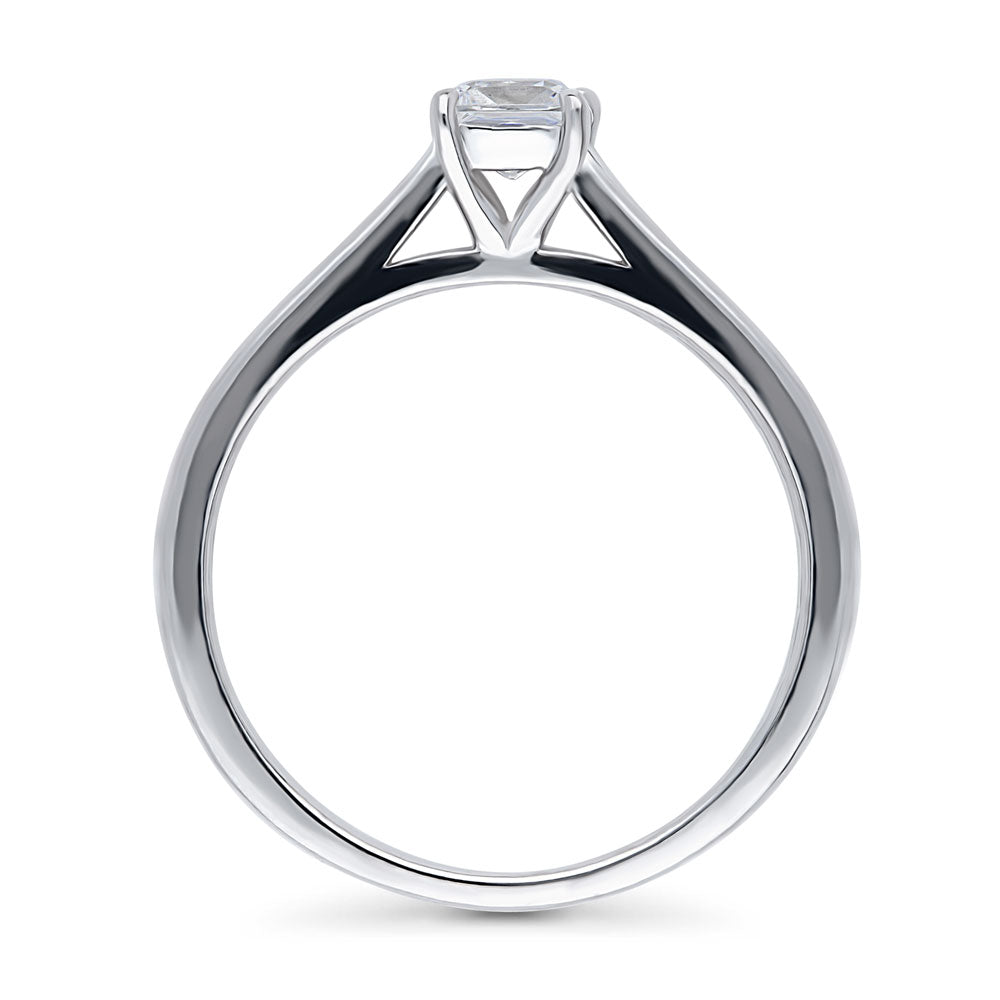 Solitaire 0.4ct Princess CZ Ring in Sterling Silver