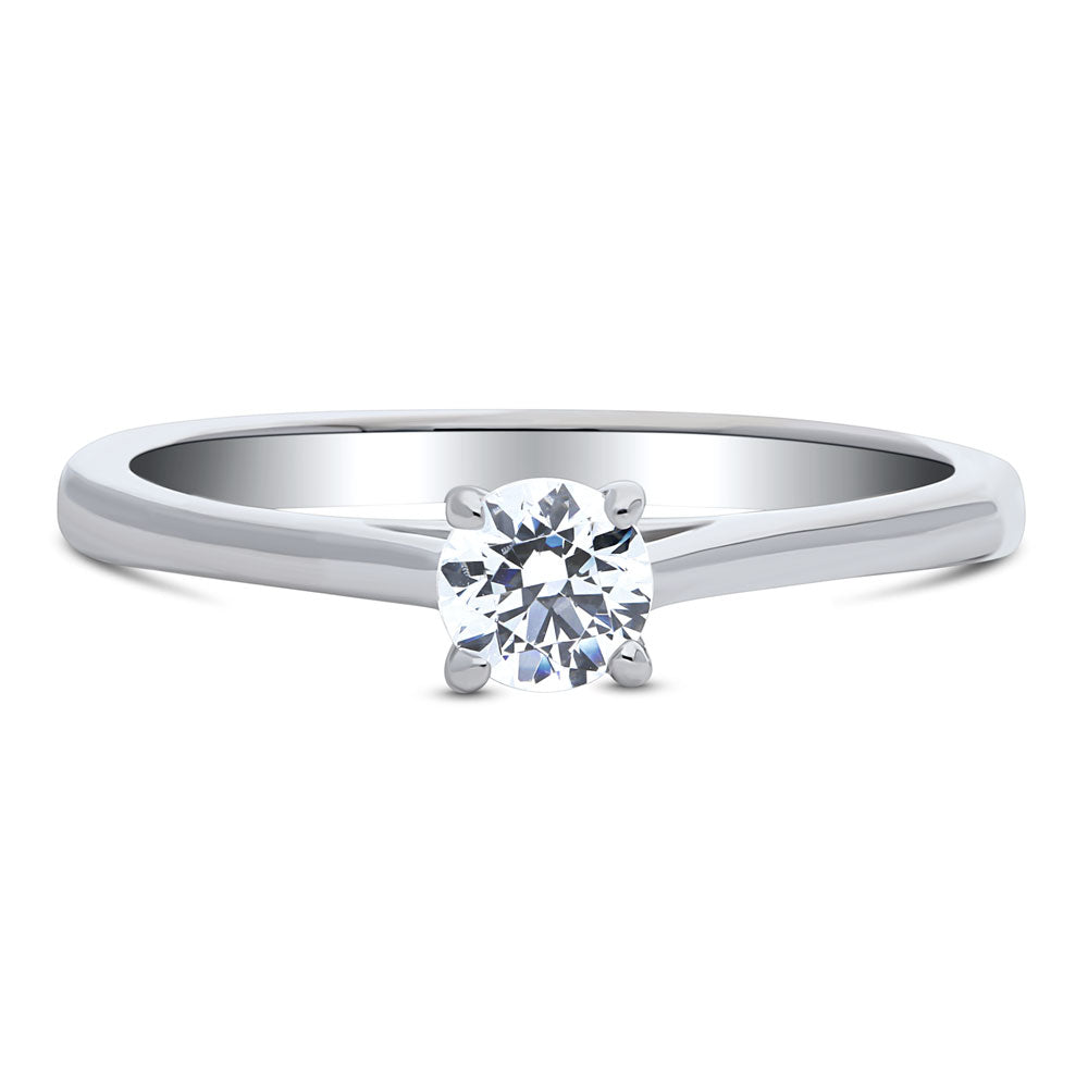 Solitaire 0.35ct Round CZ Ring in Sterling Silver