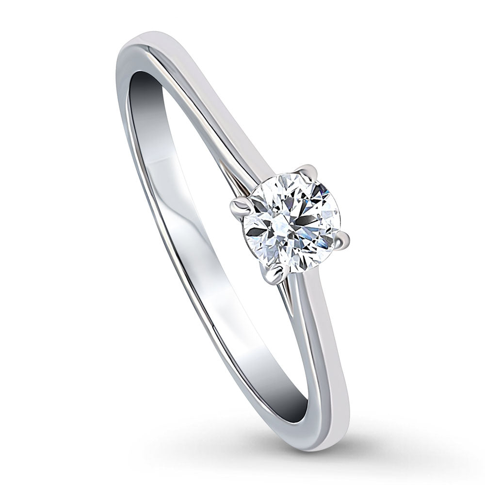 Solitaire 0.35ct Round CZ Ring in Sterling Silver