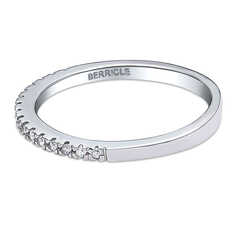 CZ Half Eternity Ring in Sterling Silver