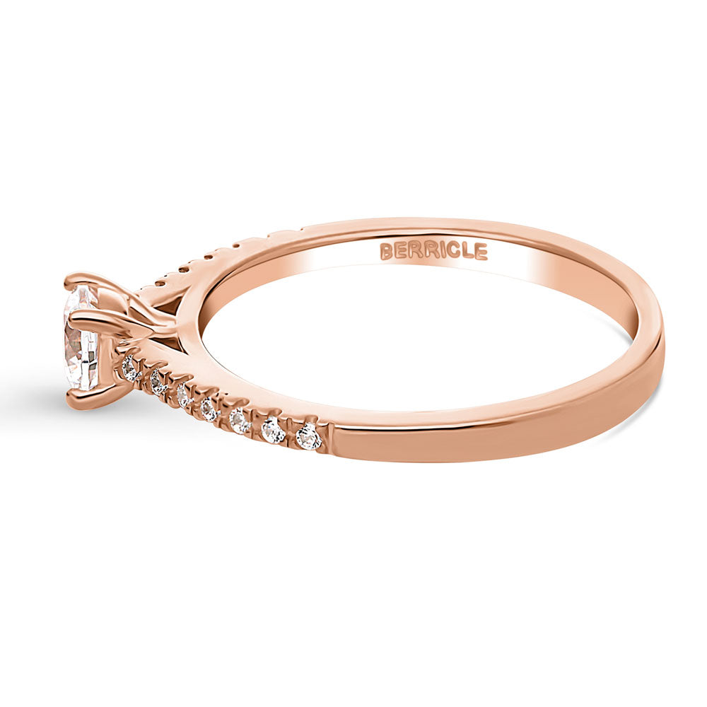 Solitaire 0.35ct CZ Ring in Rose Gold Plated Sterling Silver