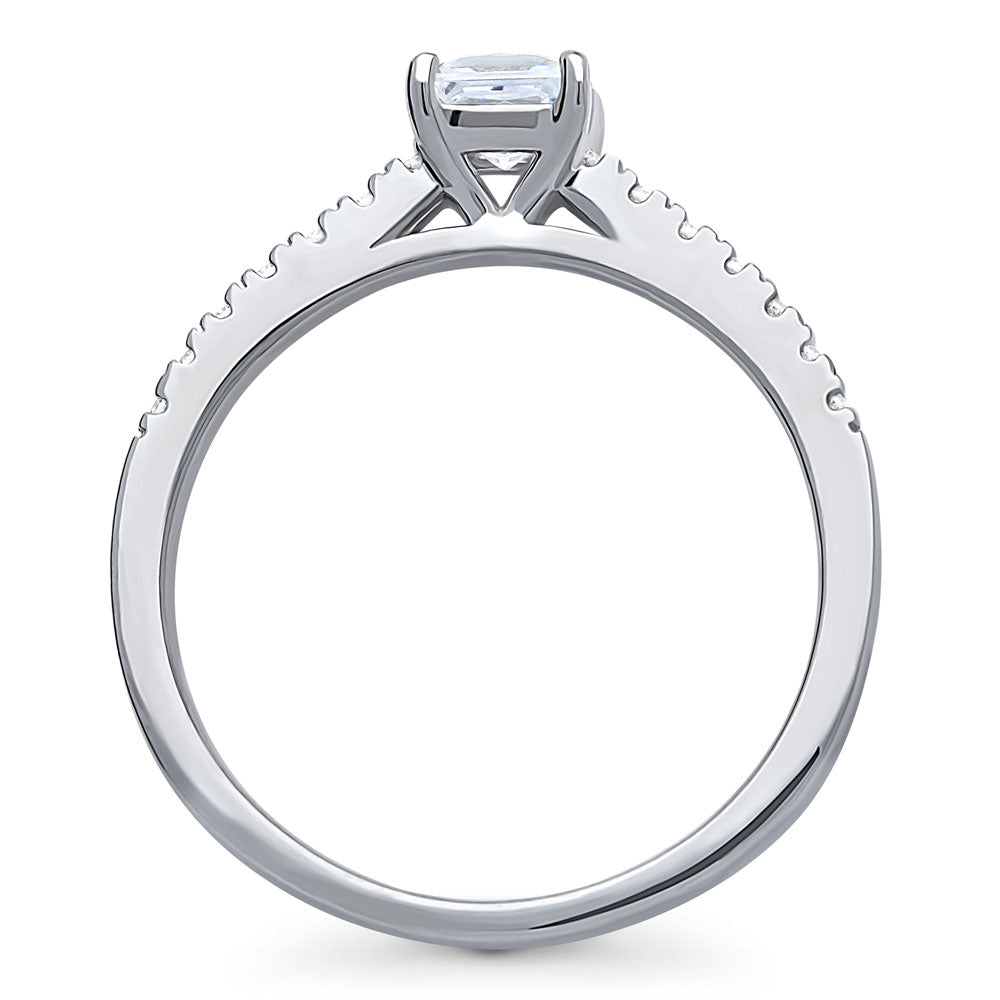 Solitaire 0.4ct Princess CZ Ring in Sterling Silver