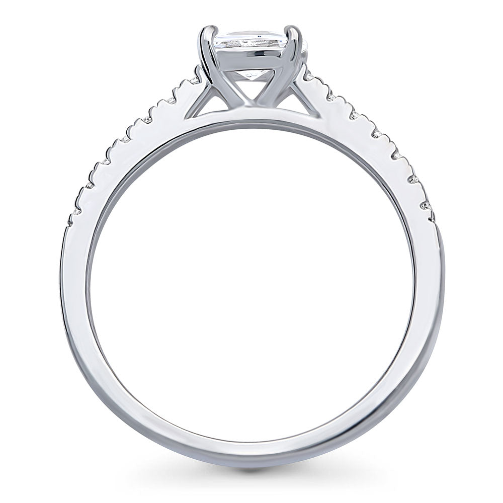 Solitaire 0.4ct Oval CZ Ring in Sterling Silver