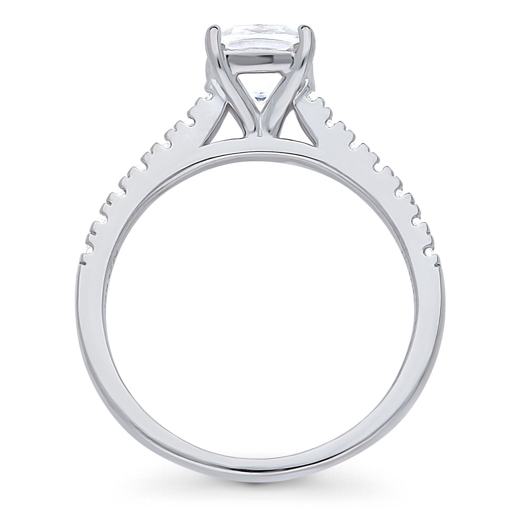 Alternate view of Solitaire 1.25ct Cushion CZ Ring in Sterling Silver, 7 of 7