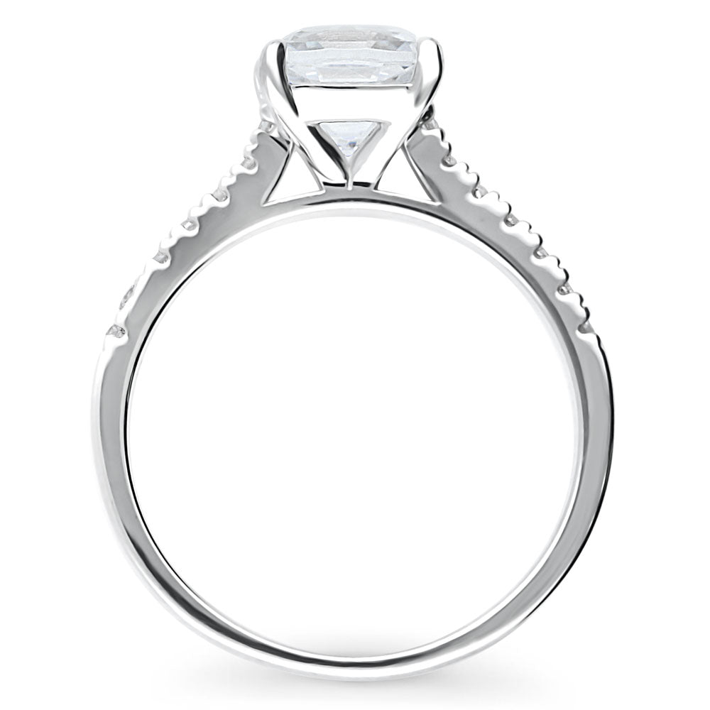 Alternate view of Solitaire 2ct Cushion CZ Ring in Sterling Silver, 7 of 7
