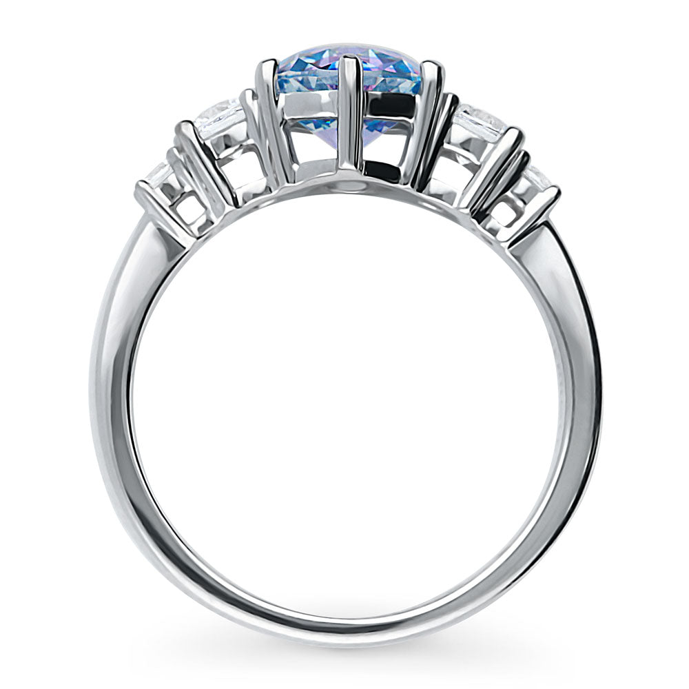 Alternate view of Solitaire Purple Aqua Round CZ Ring in Sterling Silver 1.25ct, 7 of 7