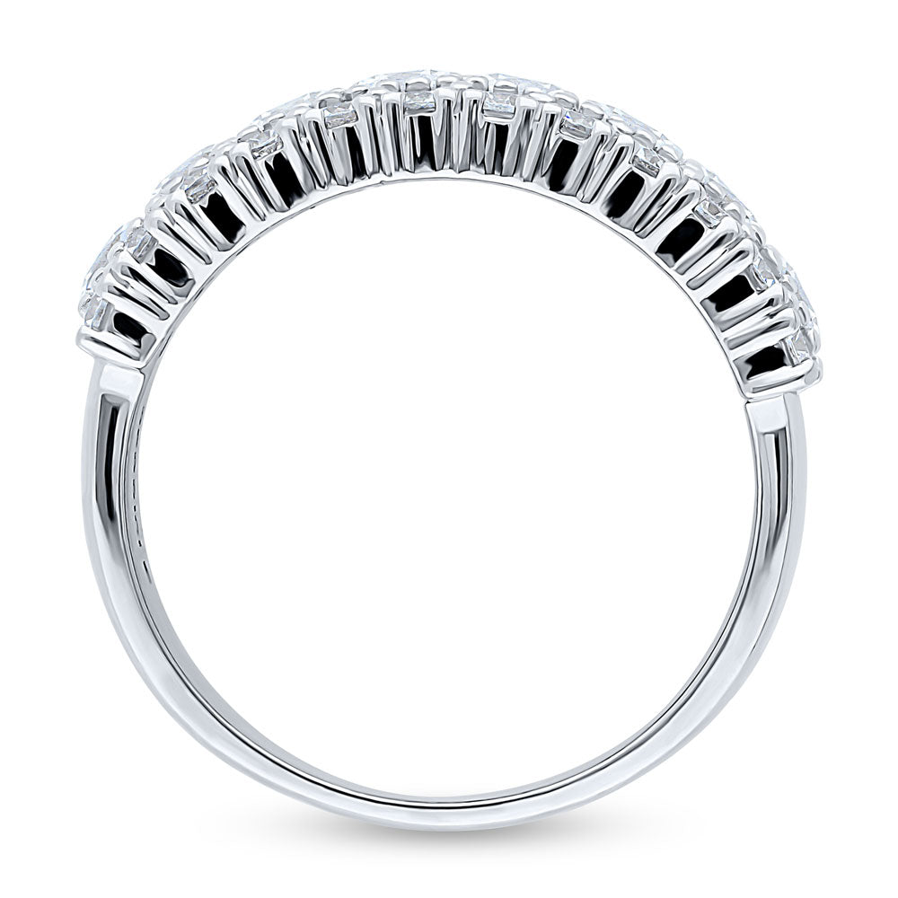 Art Deco CZ Half Eternity Ring in Sterling Silver