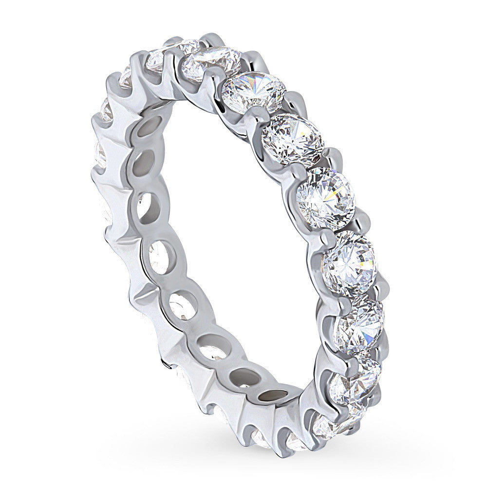 Front view of CZ Eternity Ring in Sterling Silver, 3 of 7