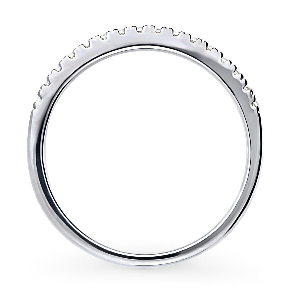 Alternate view of CZ Half Eternity Ring in Sterling Silver, 8 of 8