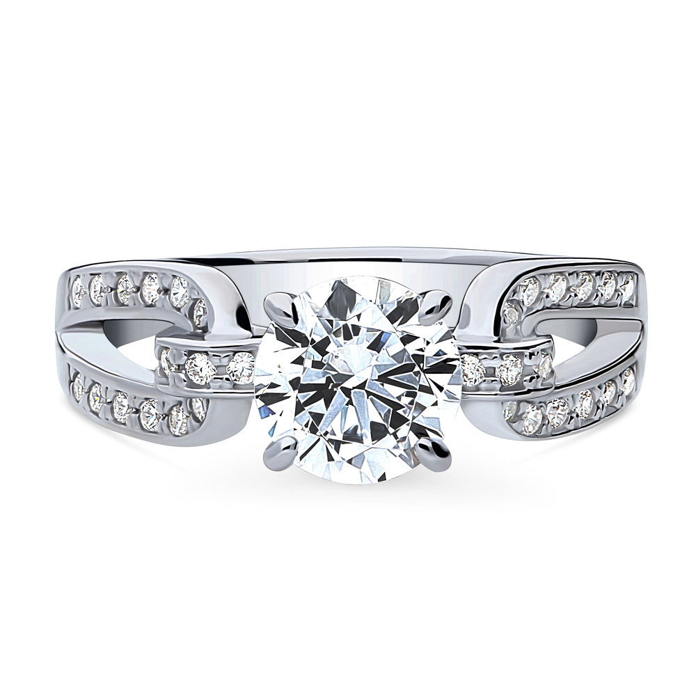 Solitaire Interlocking 1.25ct CZ Ring in Sterling Silver