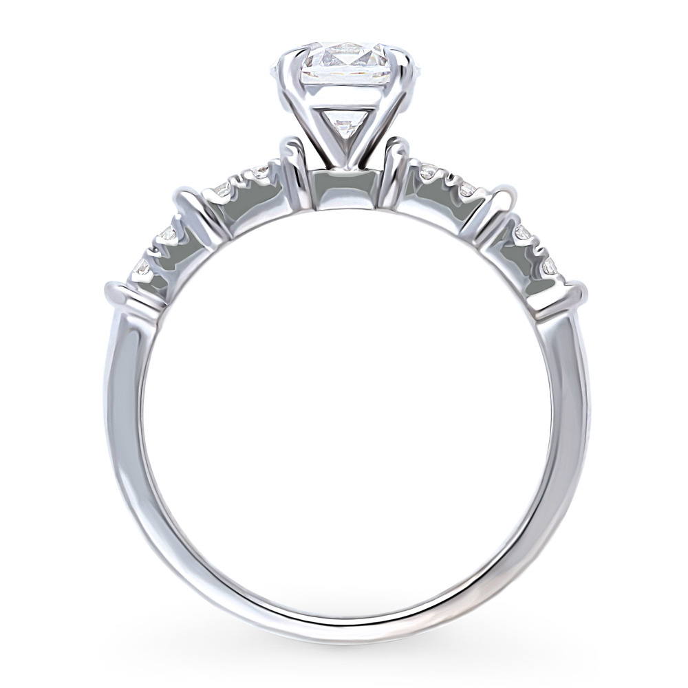 Solitaire 1ct Round CZ Ring in Sterling Silver