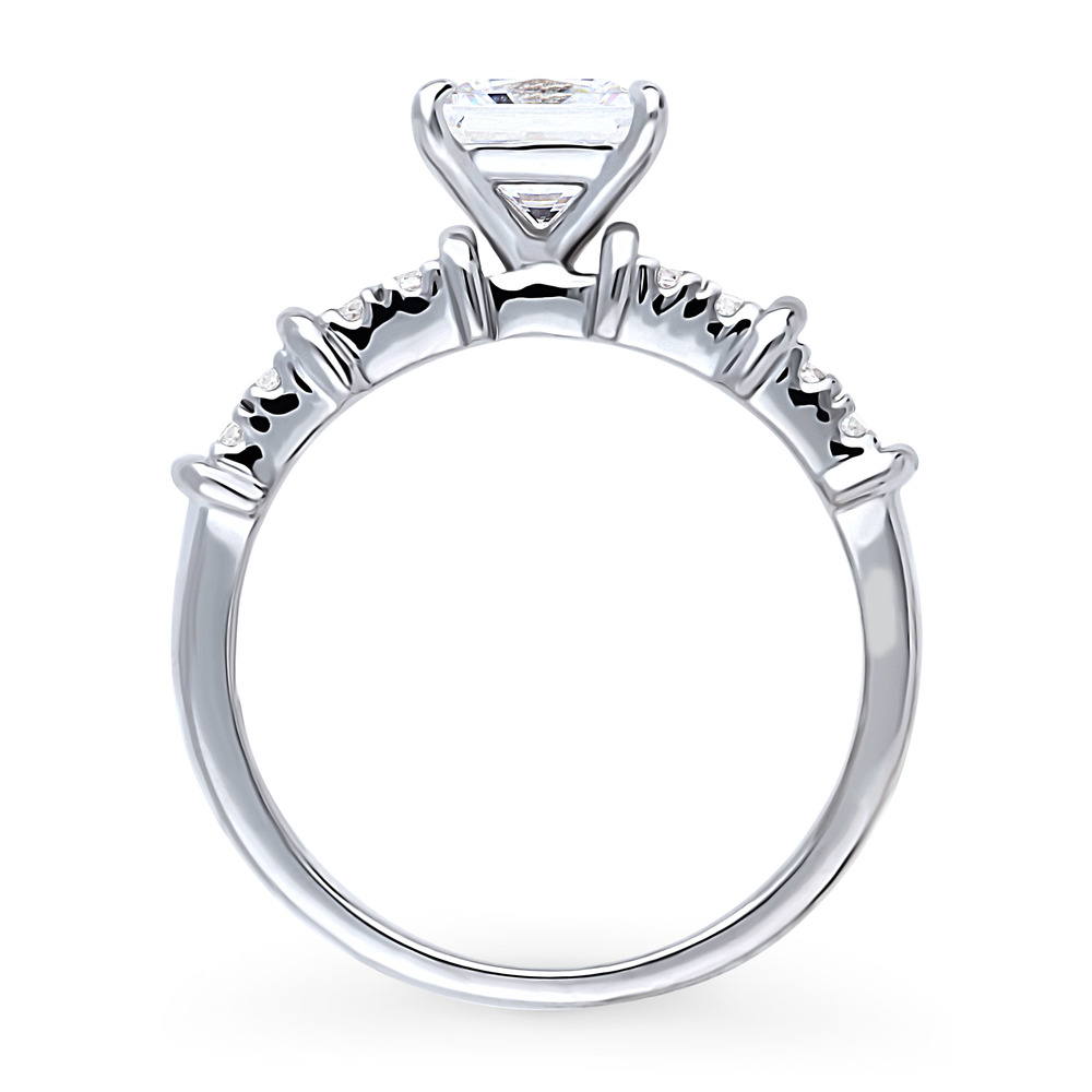 Alternate view of Solitaire 1.2ct Princess CZ Ring in Sterling Silver, 8 of 8
