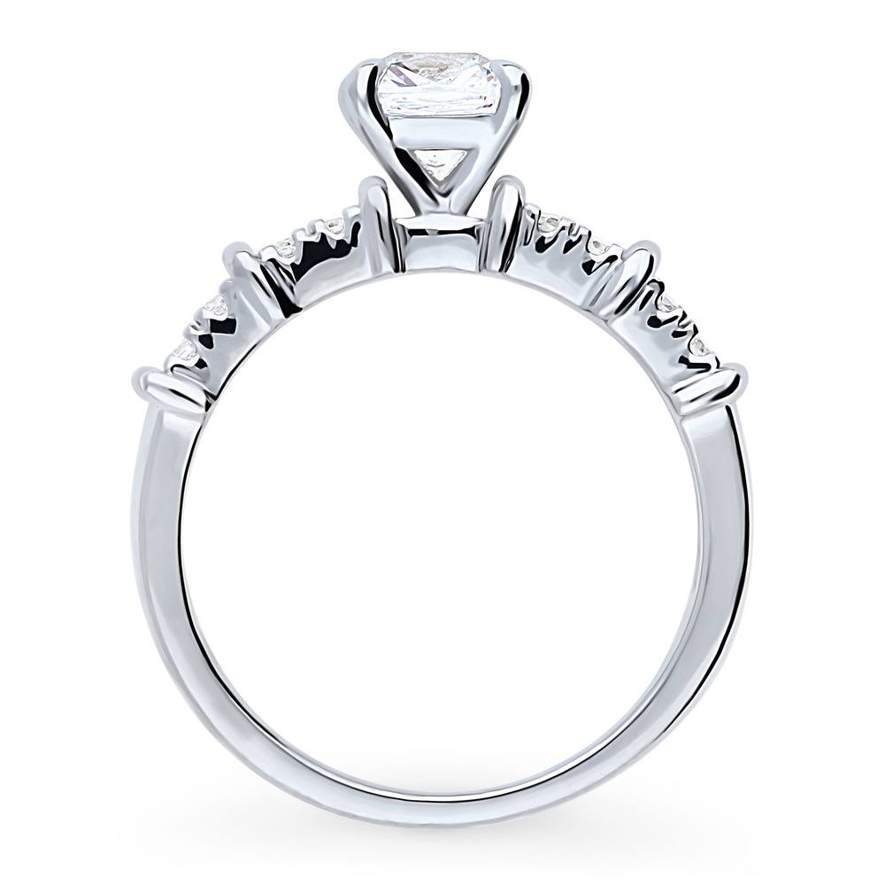 Alternate view of Solitaire 1.25ct Cushion CZ Ring in Sterling Silver, 8 of 8