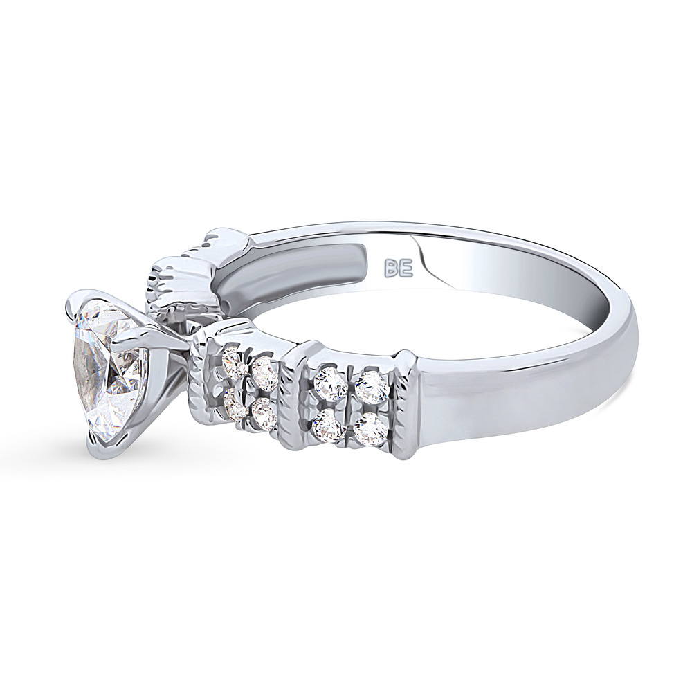 Solitaire Heart 0.7ct Heart CZ Ring in Sterling Silver
