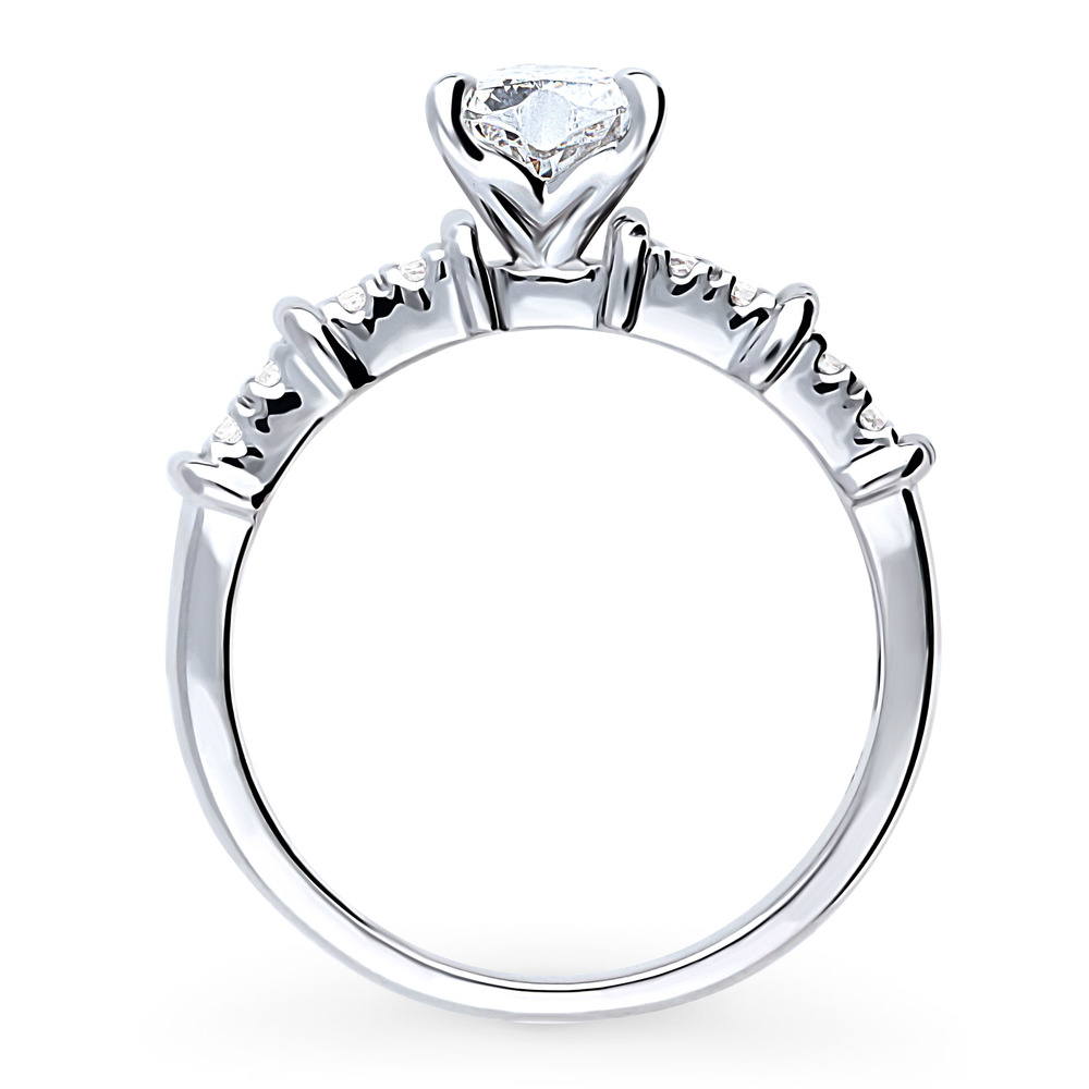 Solitaire Heart 0.7ct Heart CZ Ring in Sterling Silver