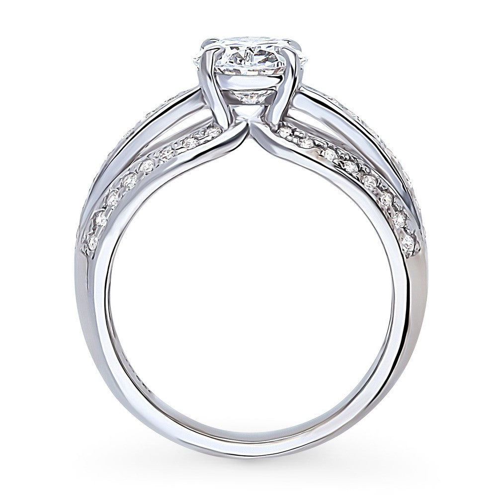 Alternate view of Solitaire 1.8ct Oval CZ Ring in Sterling Silver, 8 of 8