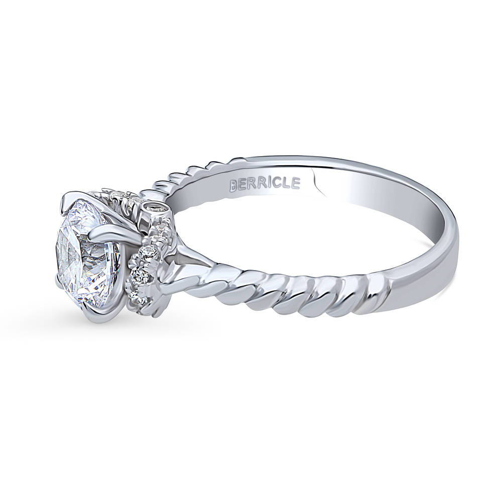 Woven Solitaire 1.25ct CZ Ring in Sterling Silver