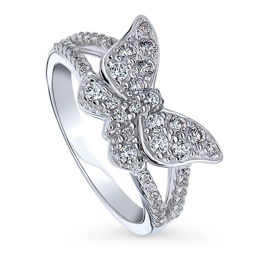 Butterfly CZ Ring in Sterling Silver