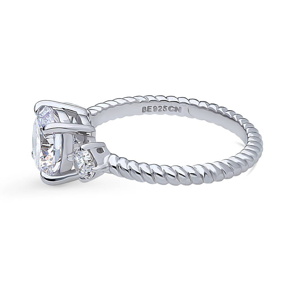 3-Stone Woven Round CZ Ring in Sterling Silver