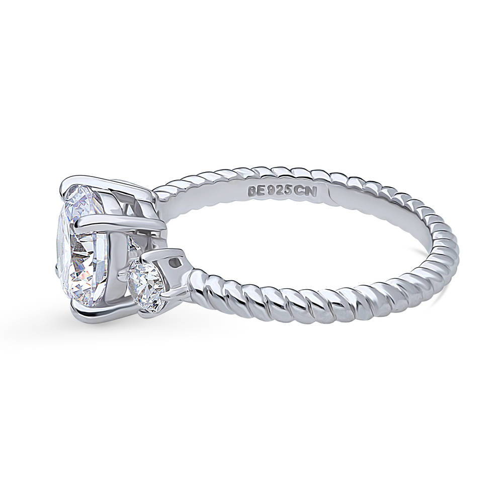 3-Stone Woven 2ct CZ Ring in Sterling Silver