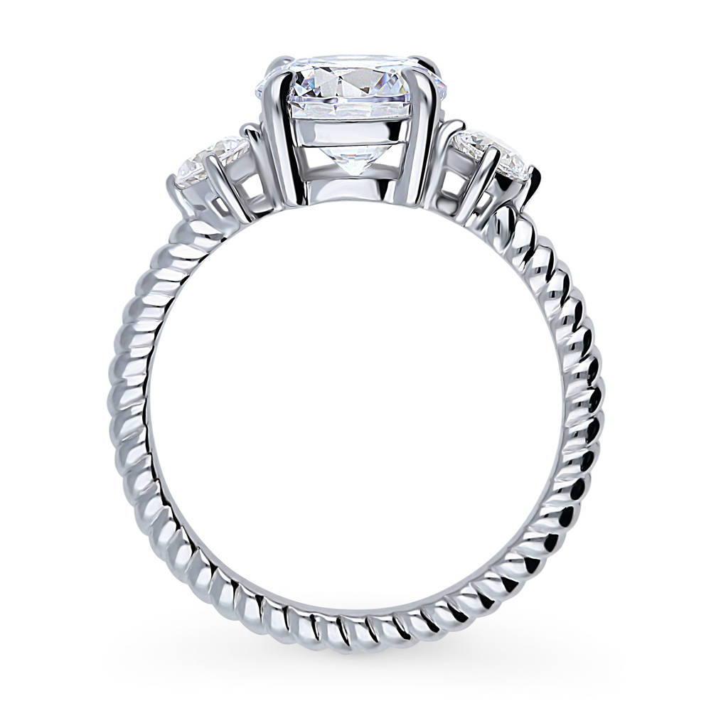 3-Stone Woven 2ct CZ Ring in Sterling Silver
