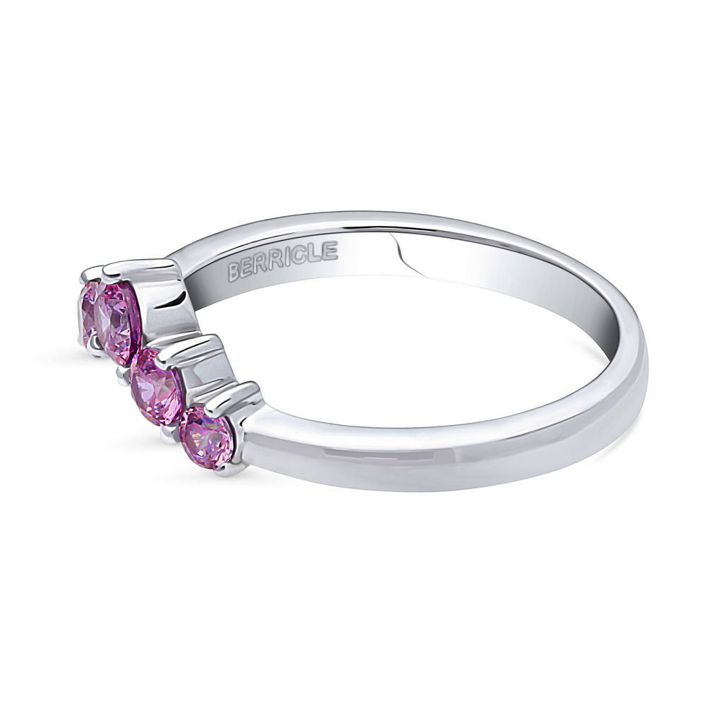 5-Stone Wishbone CZ Band in Sterling Silver