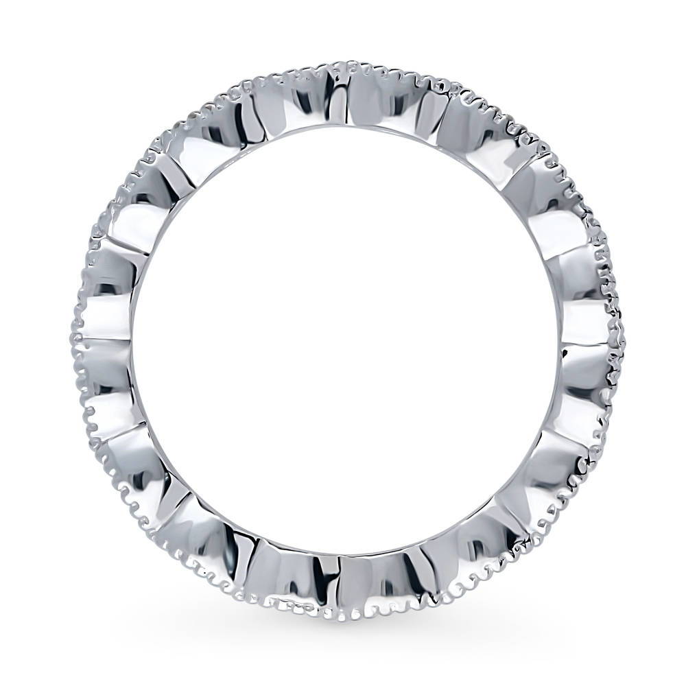 Bezel Marquise CZ Eternity Ring in Sterling Silver
