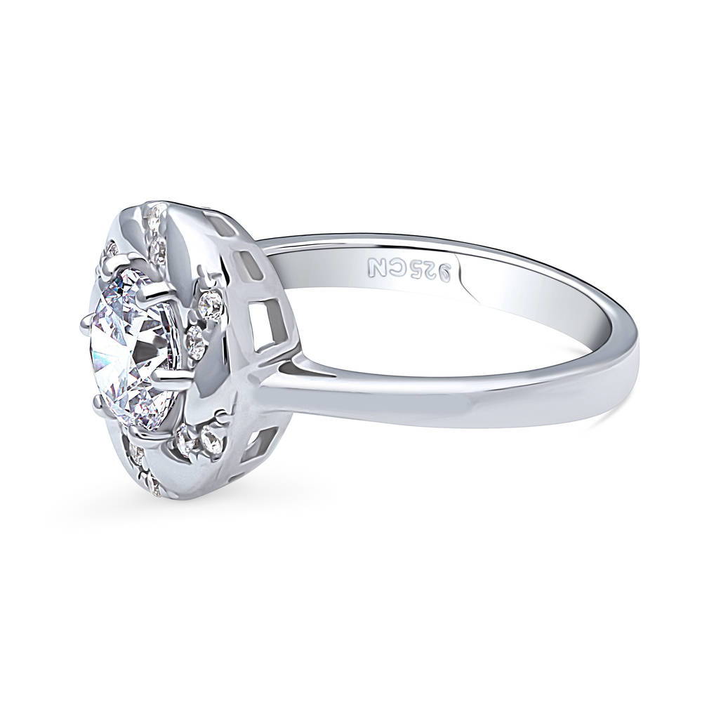 Angle view of Woven Wreath CZ Ring in Sterling Silver, 5 of 8