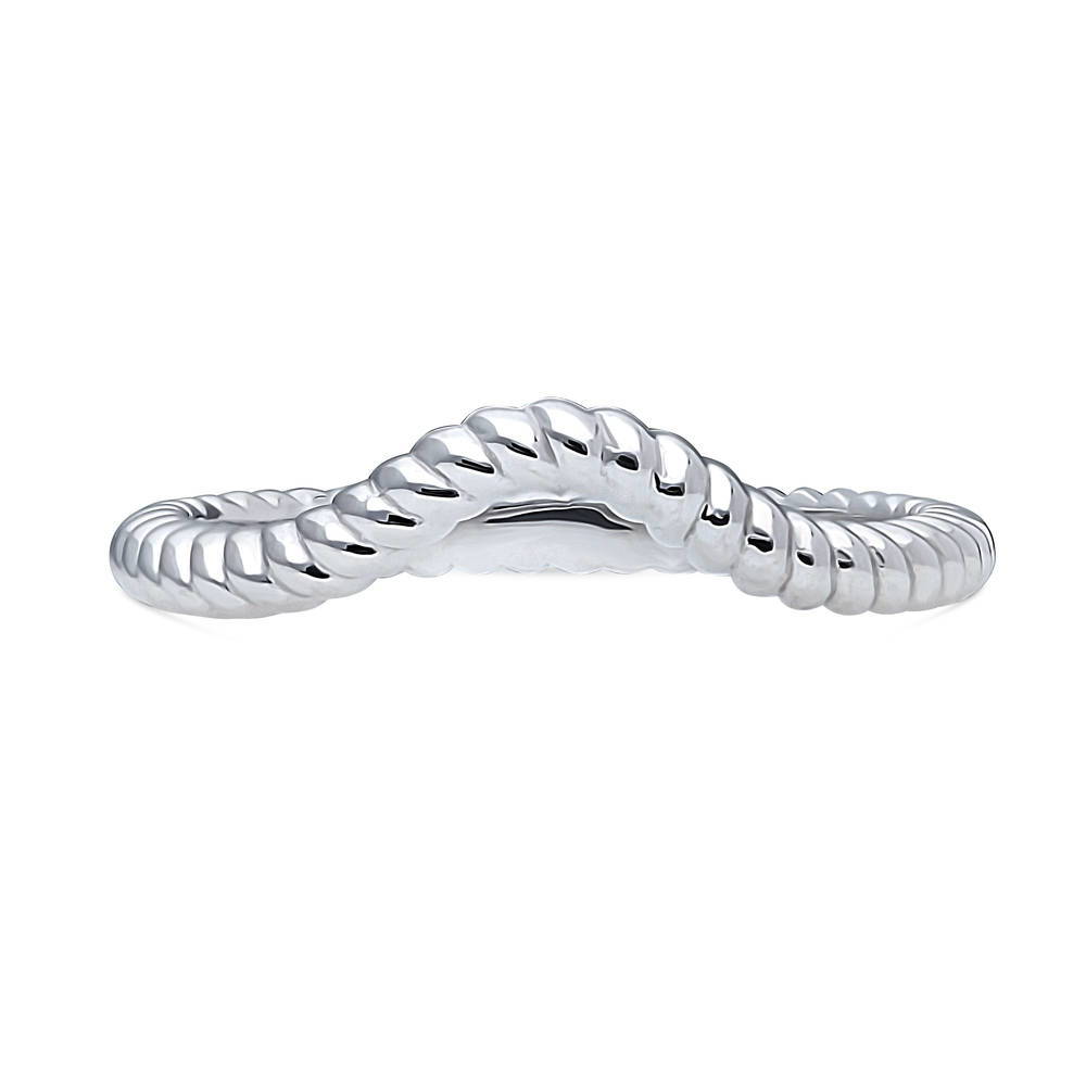 Woven Wishbone Chevron Band in Sterling Silver