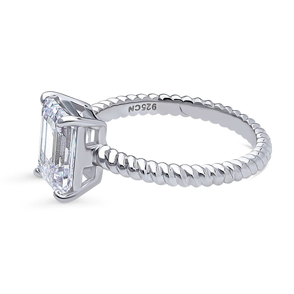 Woven Solitaire 2.6ct CZ Ring in Sterling Silver