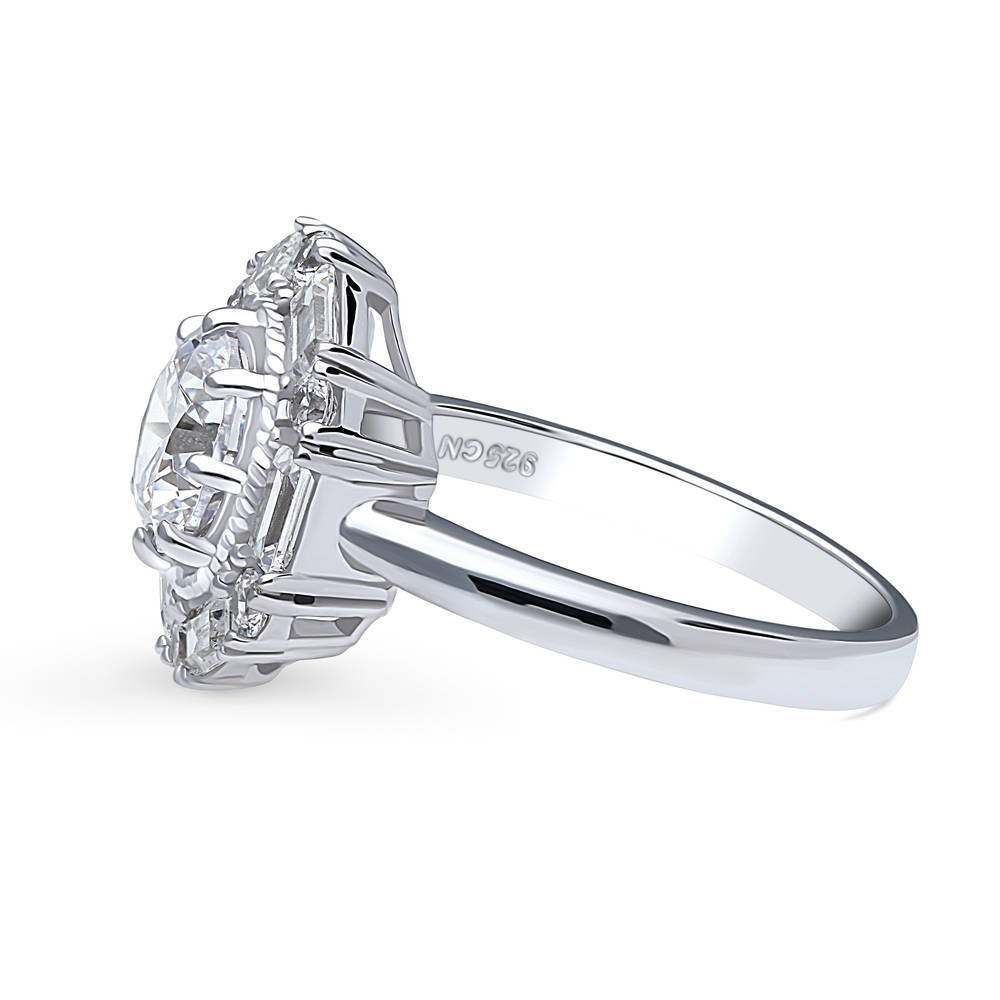 Halo Cable Round CZ Ring in Sterling Silver