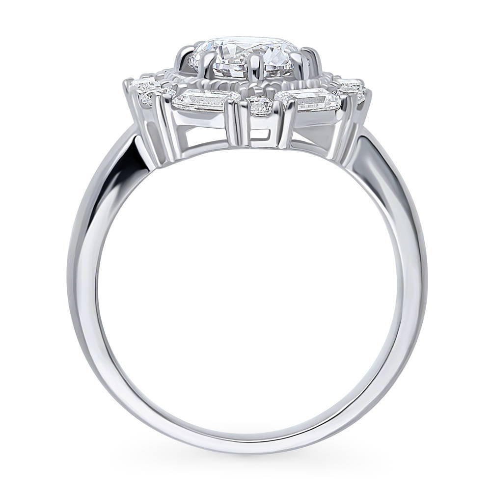 Halo Cable Round CZ Ring in Sterling Silver