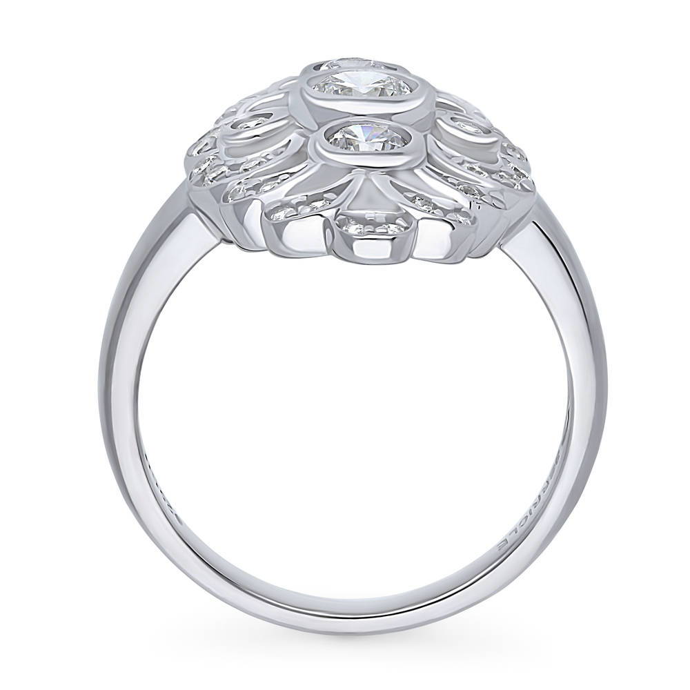 Navette Art Deco CZ Ring in Sterling Silver