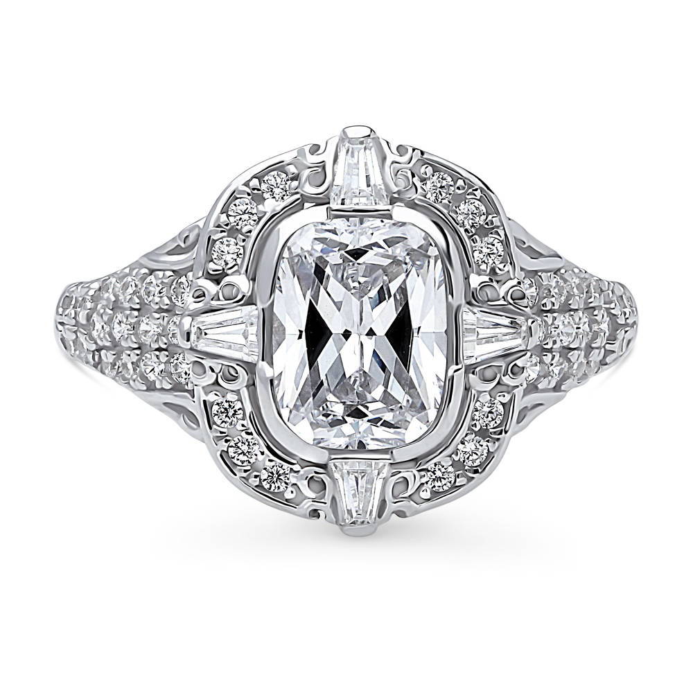 Art Deco CZ Statement Ring in Sterling Silver, 1 of 8
