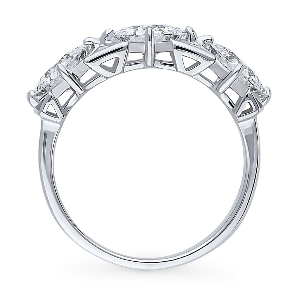3-Stone Art Deco 2.1ct Princess CZ Ring in Sterling Silver
