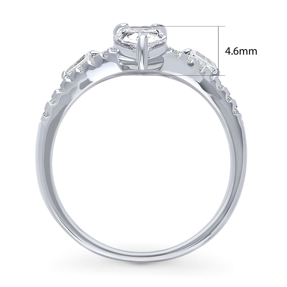 2-Stone Art Deco CZ Ring in Sterling Silver