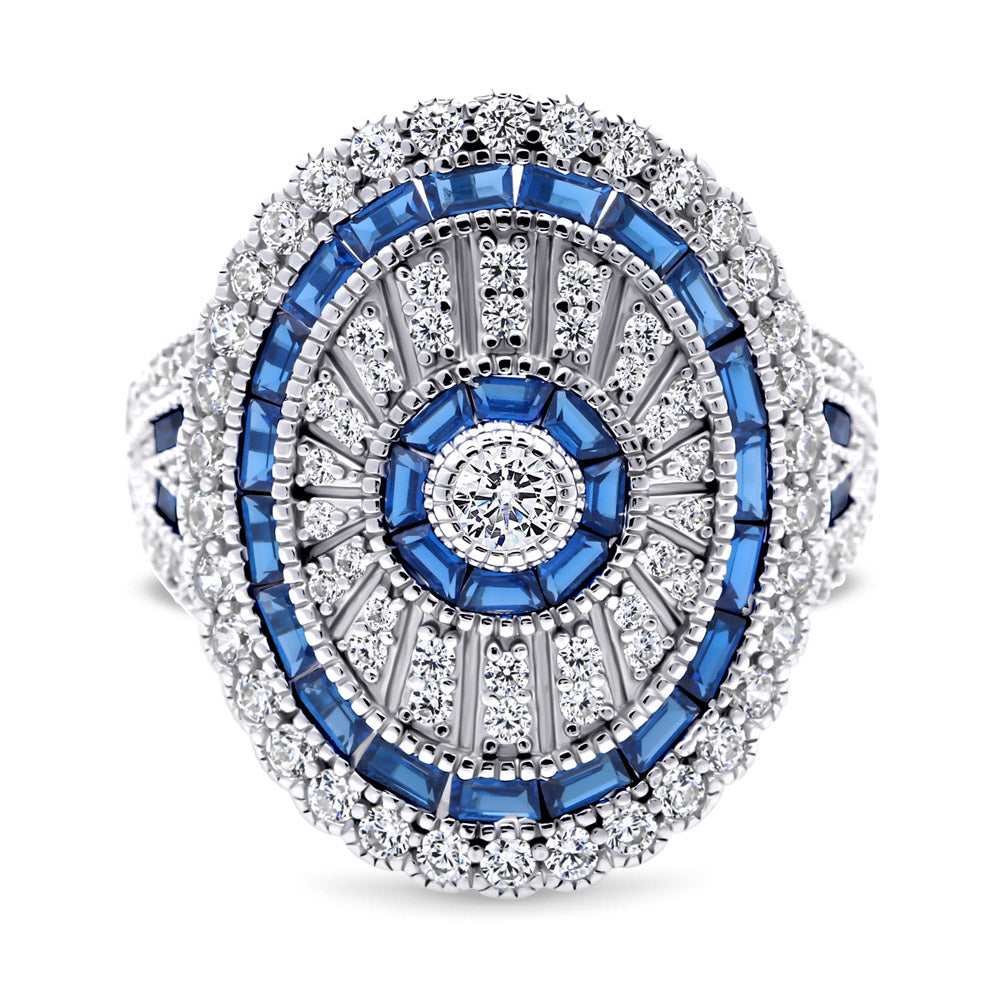 Art Deco Milgrain CZ Ring in Sterling Silver