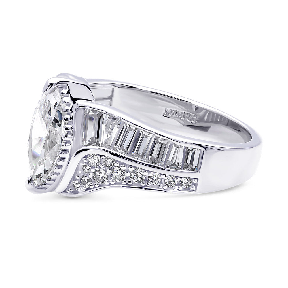 Halo Woven Marquise CZ Ring in Sterling Silver